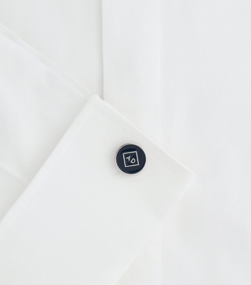 Dunhill sterling silver navy lacquer cufflinks, UK version