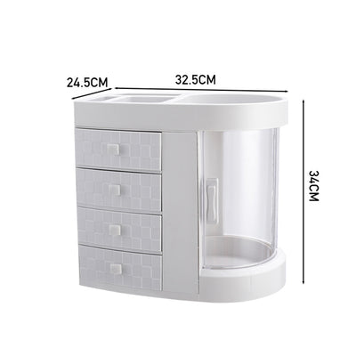 Livingandhome Akryl Makeup Kosmetikk Organisator 4 Skuffer Hvit