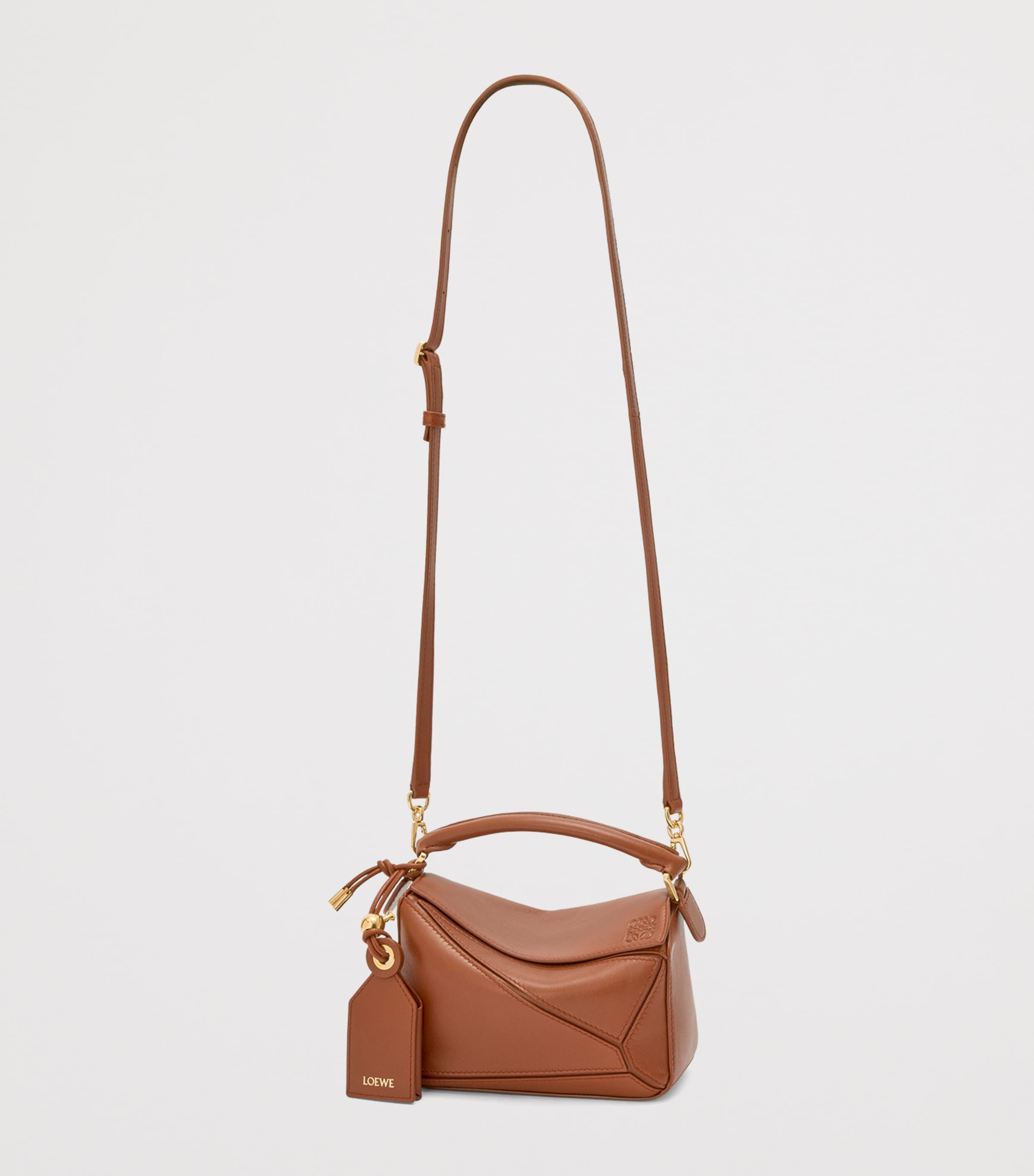 LOEWE Mini Puzzle Bag smooth lambskin leather cuboid handbag, imported from the UK
