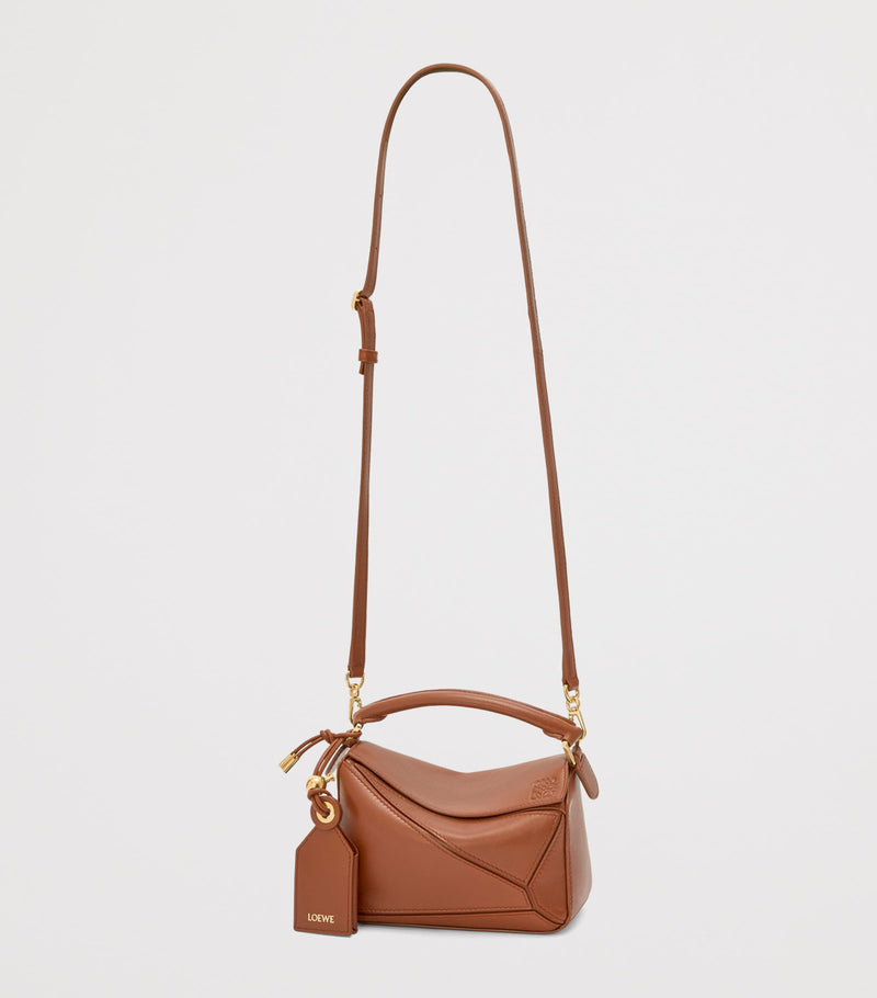 LOEWE Mini Puzzle Bag smooth lambskin leather cuboid handbag, imported from the UK