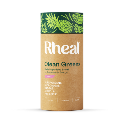Holland & Barrett Rheal Clean Greens Berry Organic Super Greens Powder 165 g- Buy online at McGrocer