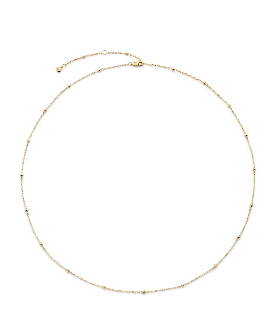Monica Vinader yellow gold beaded chain necklace, imported from the UK