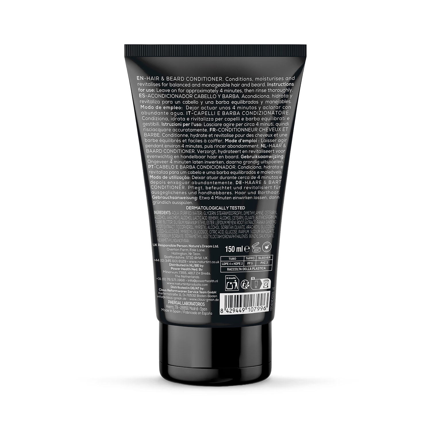Naturtint Men Hair and Beard Conditioner 150ml - British product