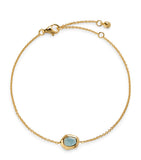 Monica Vinader gold vermeil aquamarine Odyssey bracelet, imported from the UK