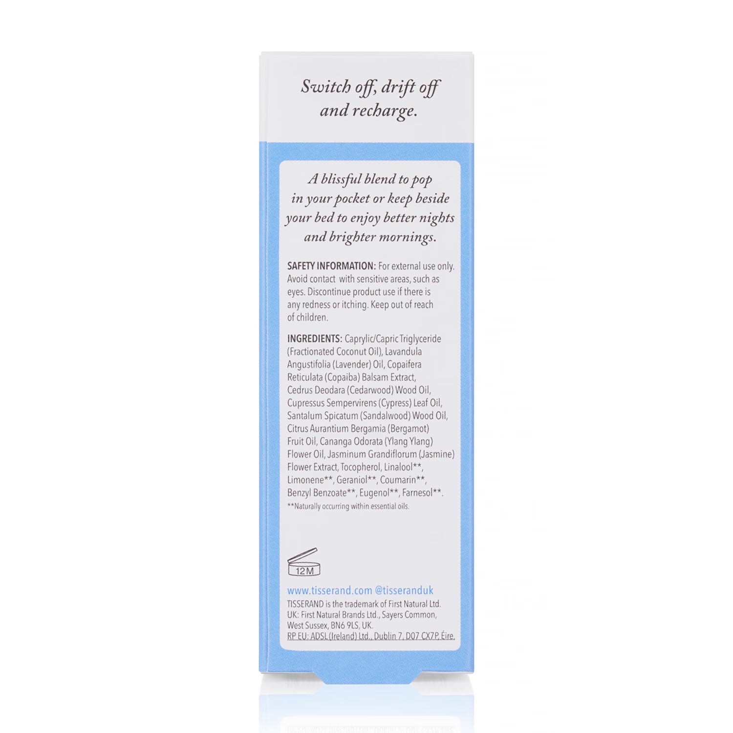 Tisserand sleep roller ball with pure essential oils 10ml, UK version