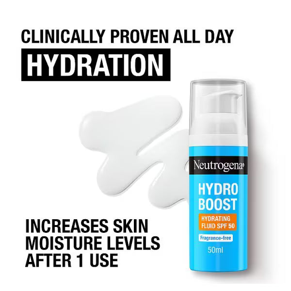 Neutrogena Hydro Boost Hydrating Face Fluid 50ml, imported from the UK