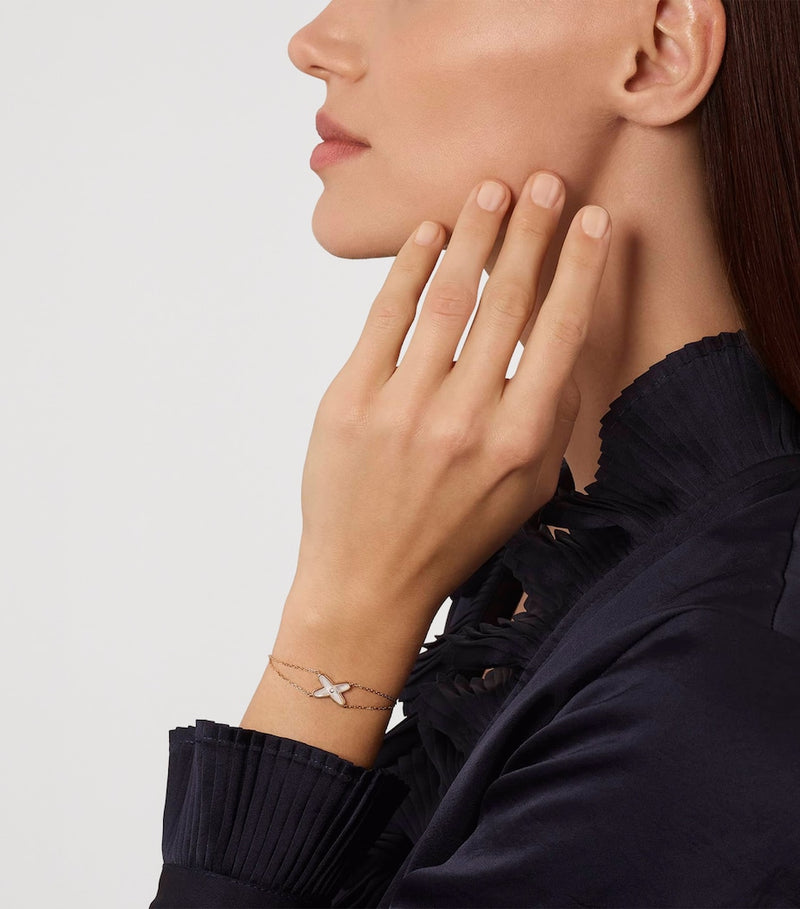 Chaumet Jeux de Liens rose gold diamond mother-of-pearl bracelet, imported from the UK