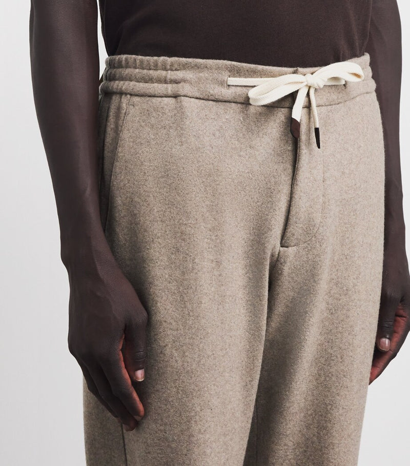 Cashmere and Cotton Blend Sweatpants with Turned-Up Cuffs and Pockets