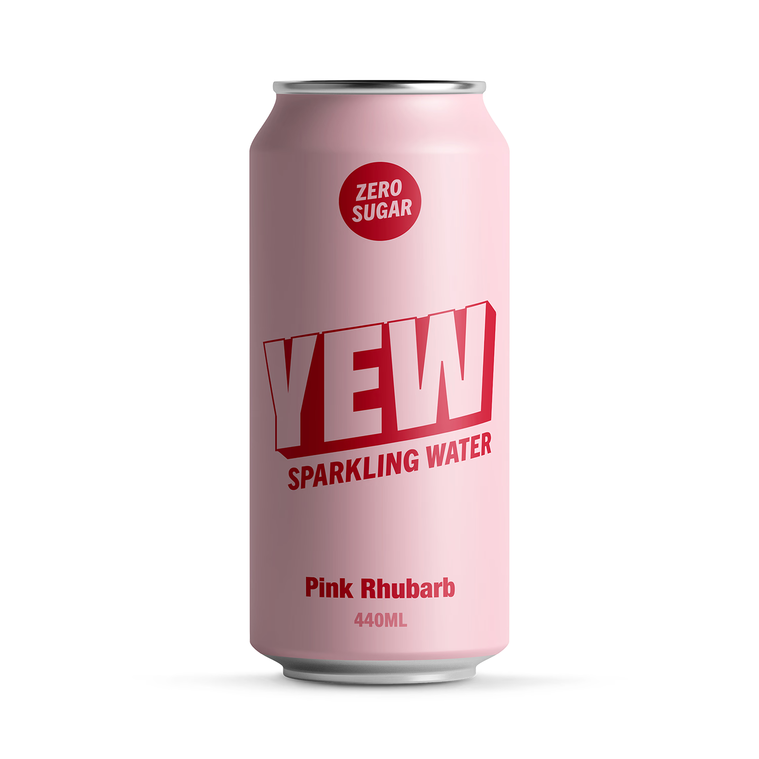 YEW Pink Rhubarb sparkling water 440ml, imported from the UK
