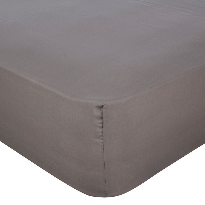 George Home Grey Fitted Sheet - King General Household ASDA   