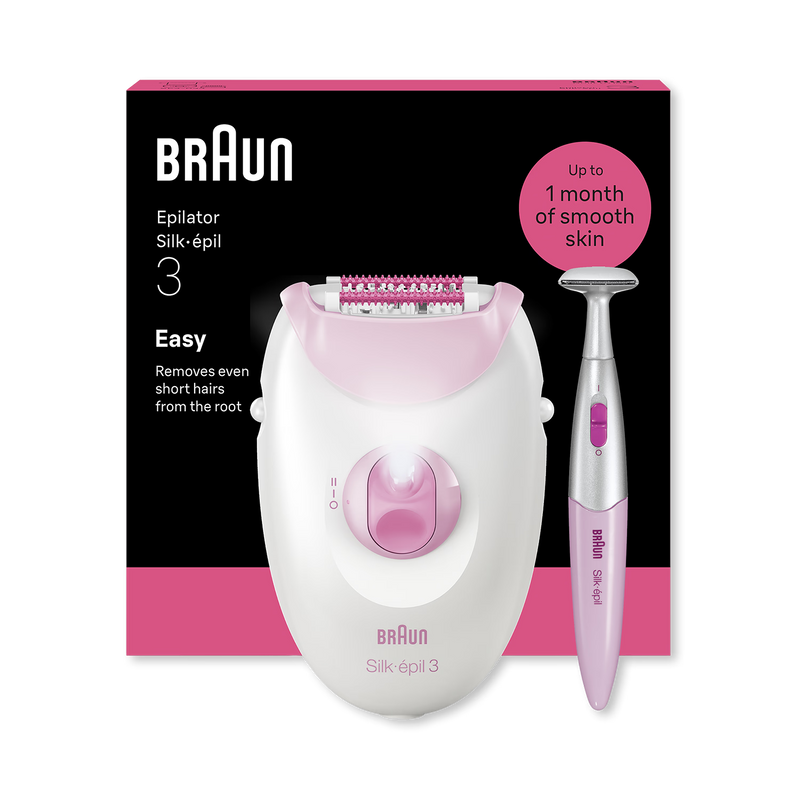 Braun Silk·épil 3 corded epilator pink, imported from the UK
