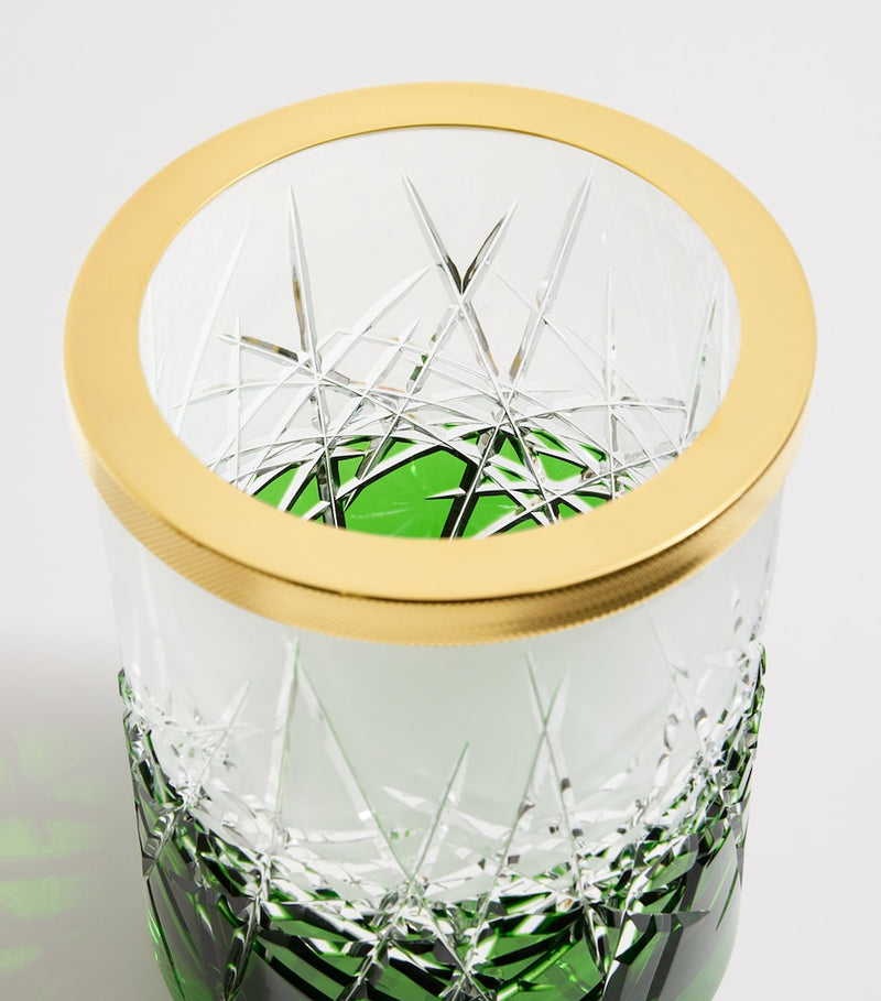 Zodiac Crystal Ivy Green Bathroom Bin (British brand)