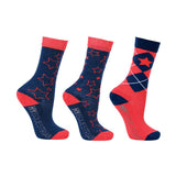 Hy Kids Stella Socks Set (Pack of 3) (8 -12) GOODS Superdrug Navy/Red  