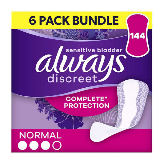 Always Discreet Incontinence Liners Normal - 144 Liners (6 pack bundle) GOODS Boots   