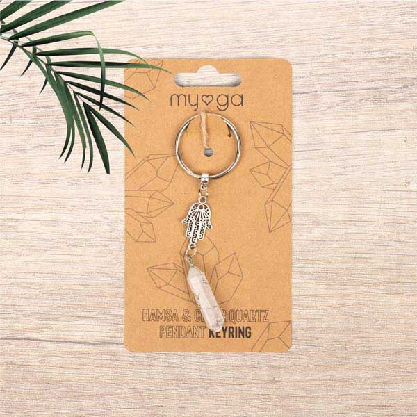 Myga Keyring - Hamsa & Clear Quartz GOODS Superdrug   