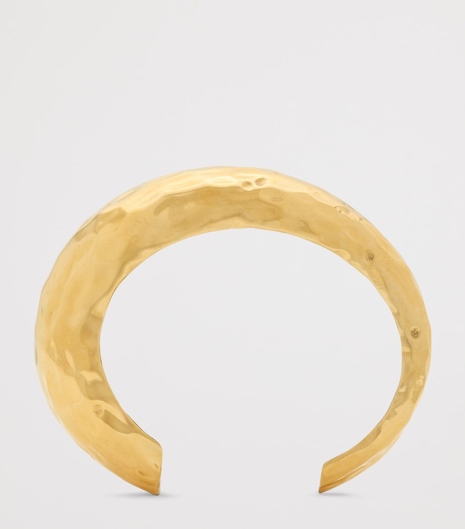 Saint Laurent hammered gold cuff bracelet - British product
