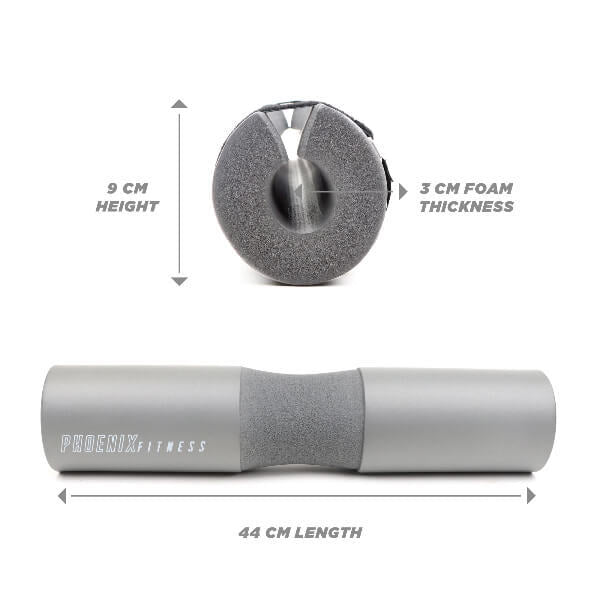 Phoenix Fitness barbell pad in grey, imported from the UK