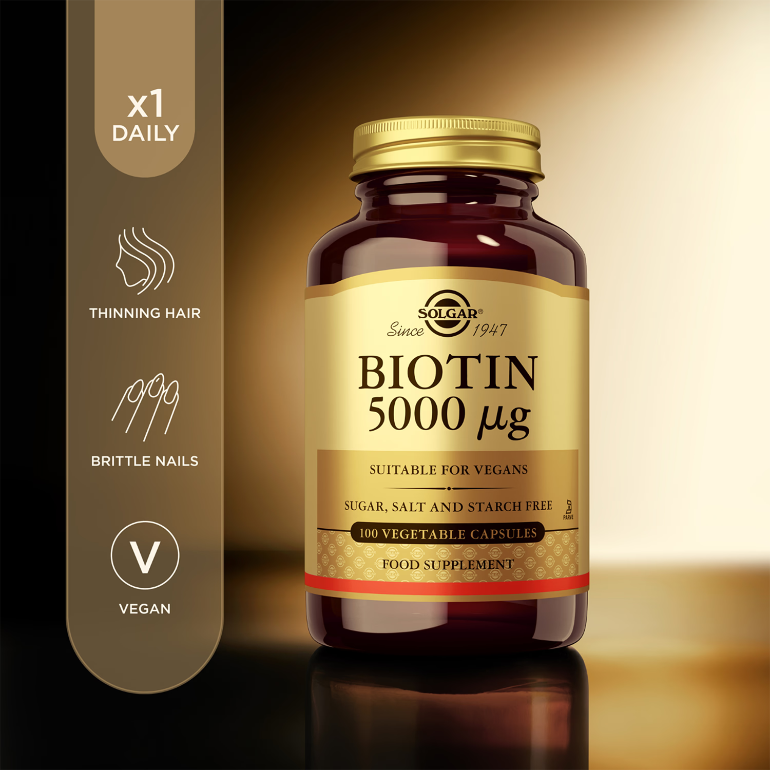 Solgar Biotin 5000g 100 capsules (British brand)