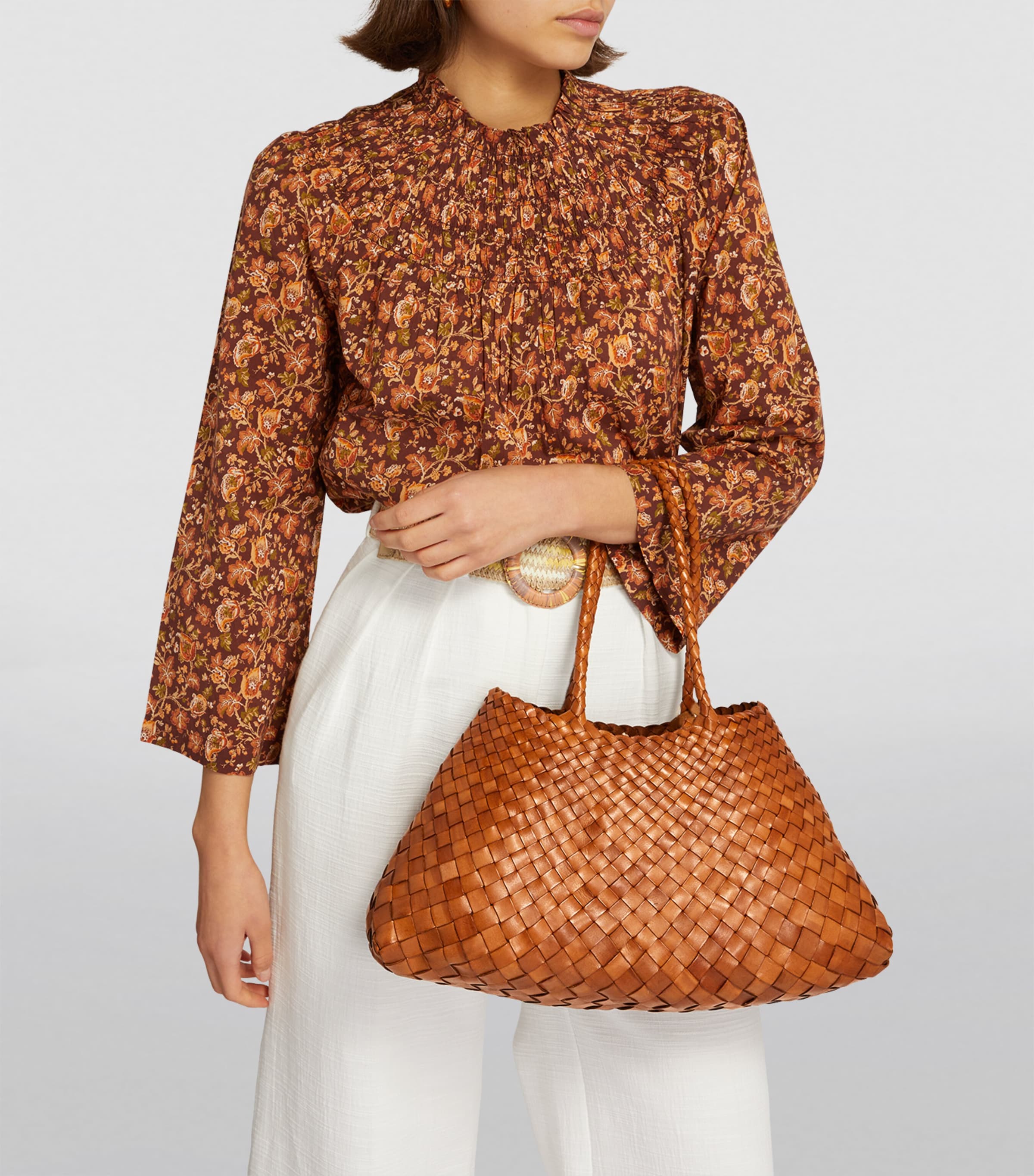Dragon Diffusion Santa Croce large leather woven tote bag, UK version