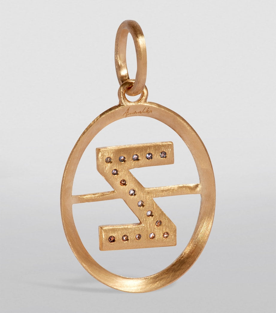 Annoushka yellow gold initial Z diamond pendant - British product