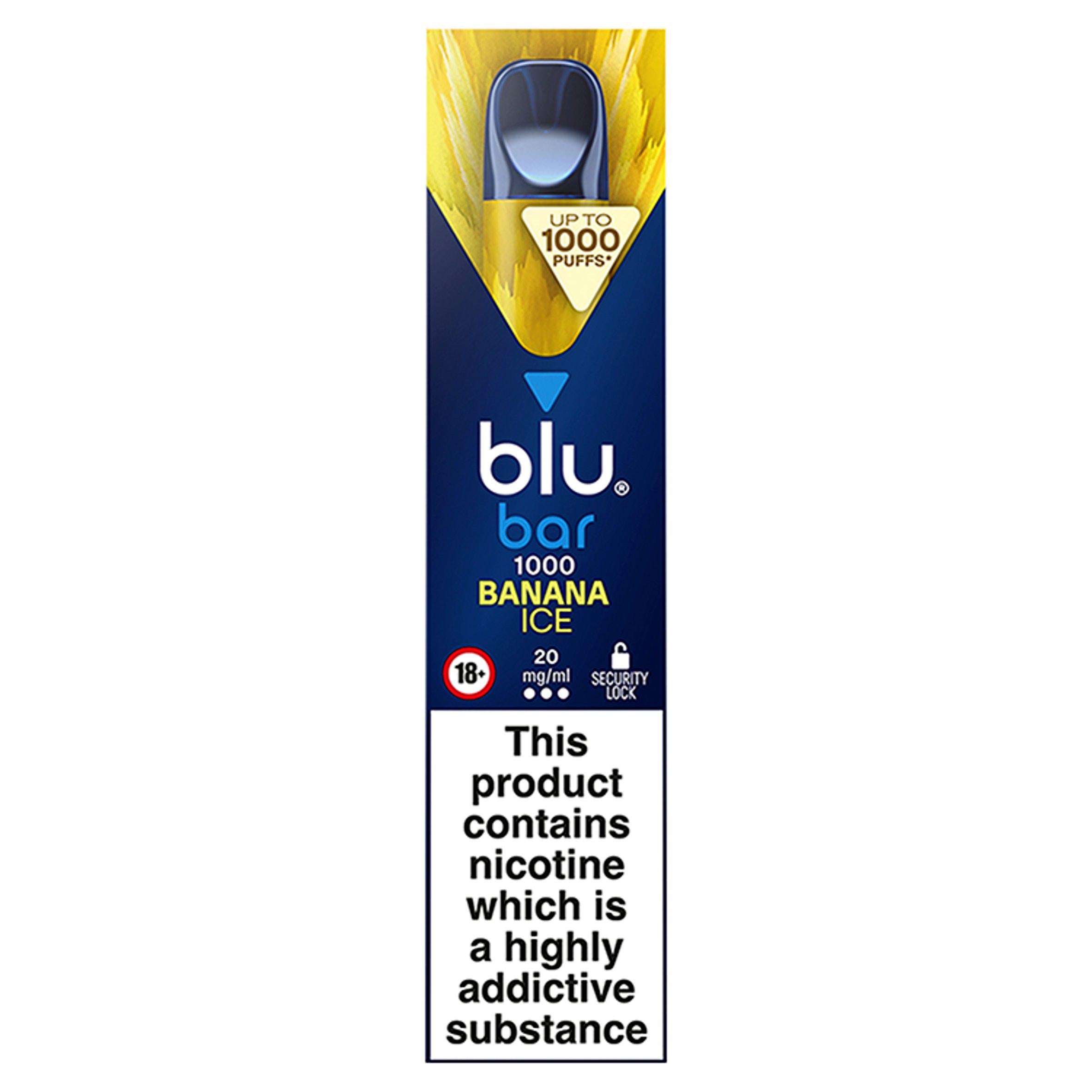 blu bar 1000 Banana Ice 20mg/ml GOODS Sainsburys   