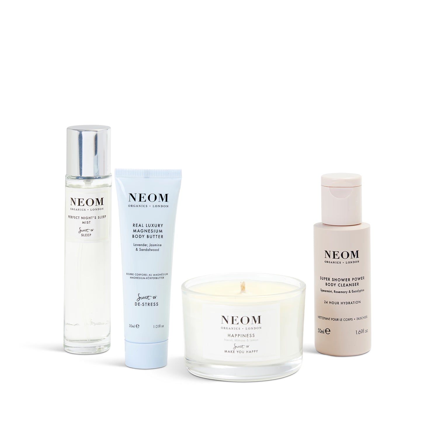 NEOM Wellbeing Discovery Collection gift set of 4 products (British brand)