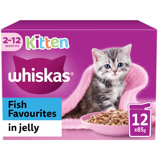 Whiskas Kitten Fish Favourites Wet Cat Food Pouches in Jelly 12x85g GOODS Sainsburys   
