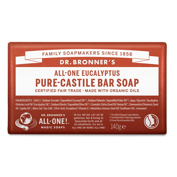 Dr Bronner Organic Eucalyptus Soap Bar - 140g