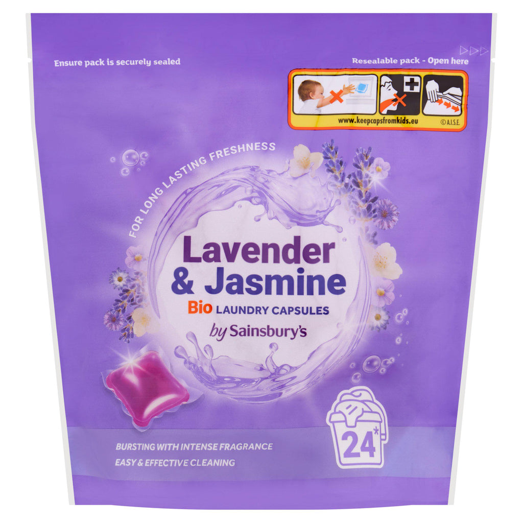 Sainsbury's Lavender & Jasmine Bio Laundry Capsules 24x19g