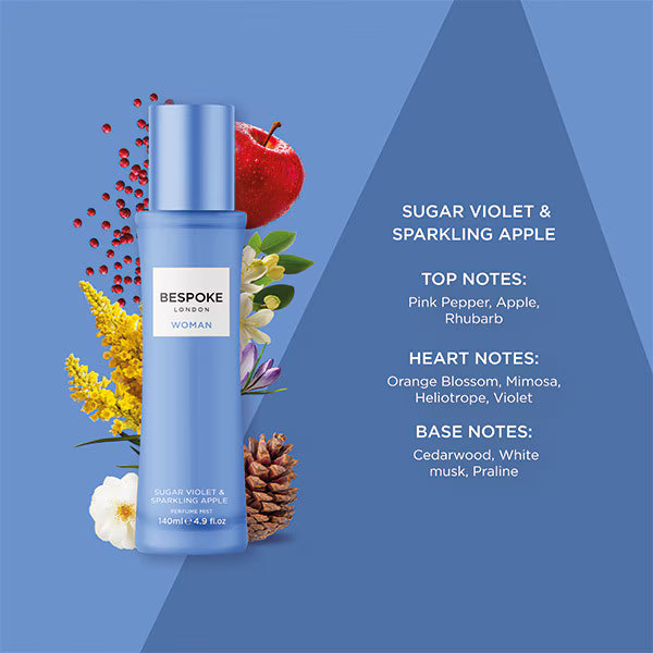 Bespoke Woman Sugar Violet Perfume Mist 140ml - British product