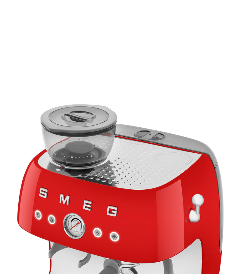 Smeg espresso coffee machine with grinder and milk frother (British brand)