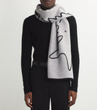 Giorgio Armani wool-silk signature scarf 40x180cm, UK version