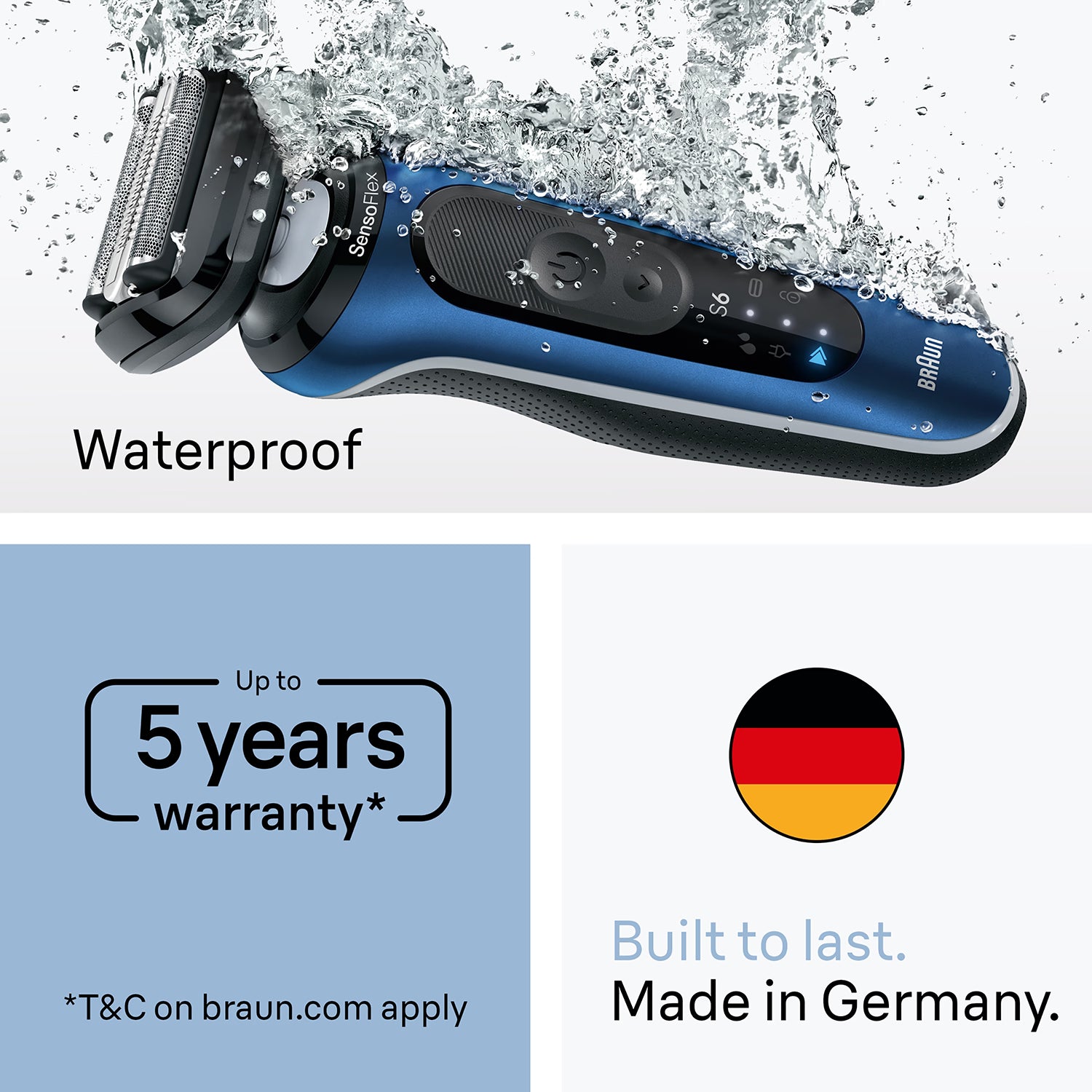 Braun Series 6 electric shaver blue - British product
