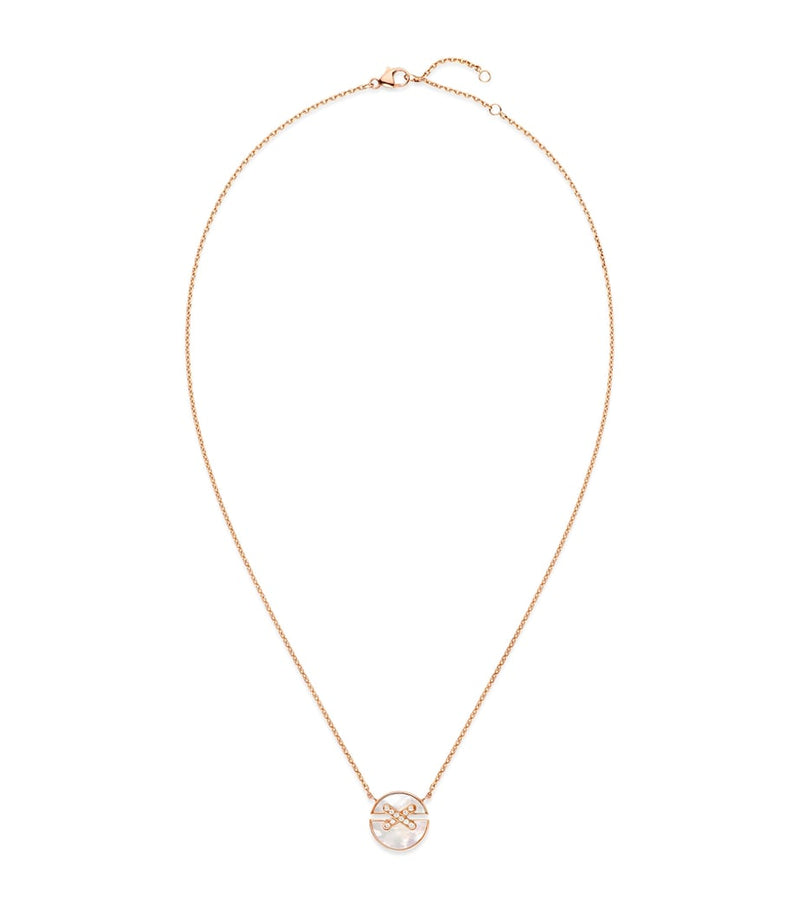 Chaumet pendant necklace rose gold diamond mother-of-pearl, imported from the UK
