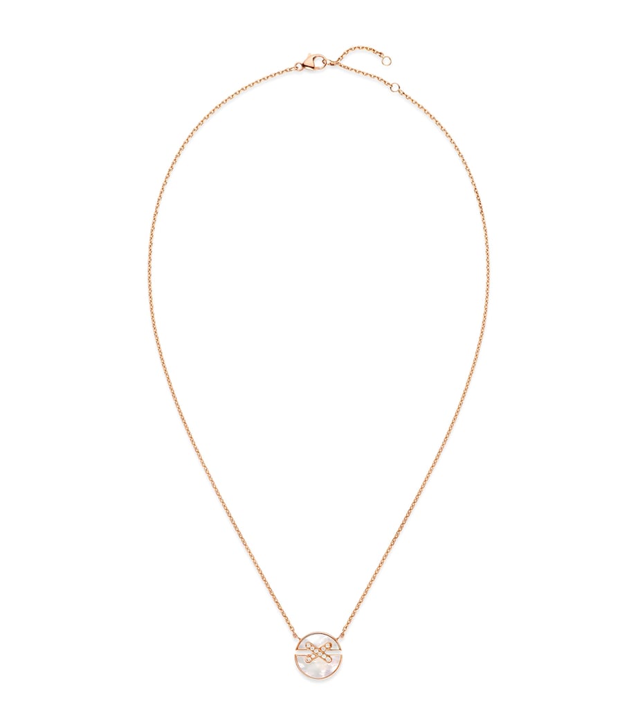 Chaumet pendant necklace rose gold diamond mother-of-pearl, imported from the UK