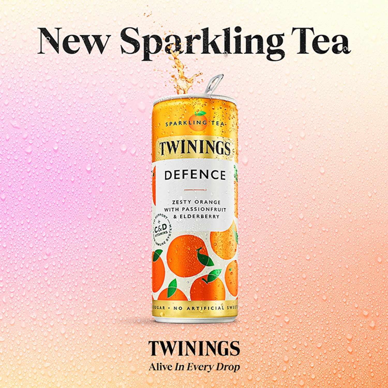 Twinings Defence Orange & Passionfruit Sparkling Tea 250ml, UK version