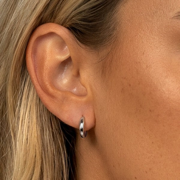 MUCHV sterling silver tiny huggie hoop earrings 8mm, UK version