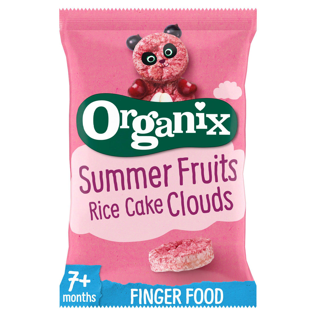 Organix Summer Fruits Rice Cake Clouds Organic Baby Snacks 7 months+ 40g