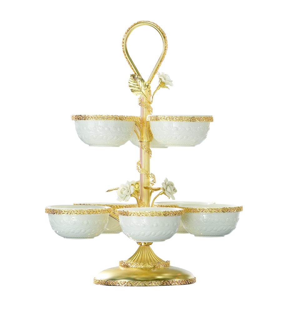 VILLARI pistachios holder with gold roses (British brand)