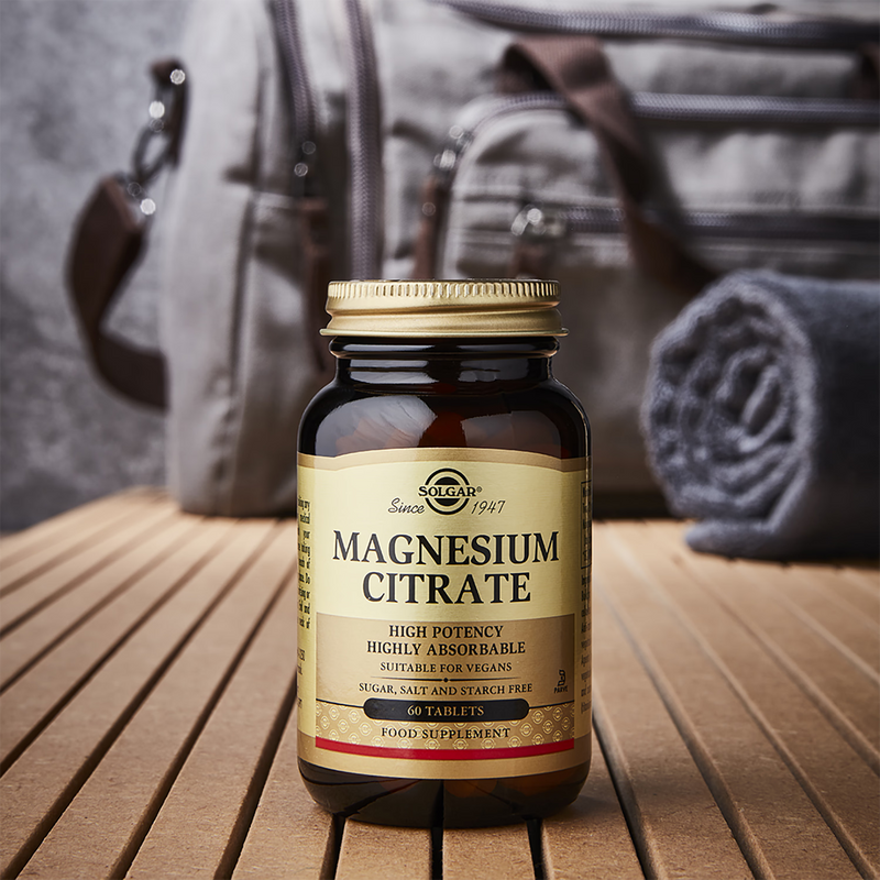 Solgar magnesium citrate supplement 60 tablets, imported from the UK