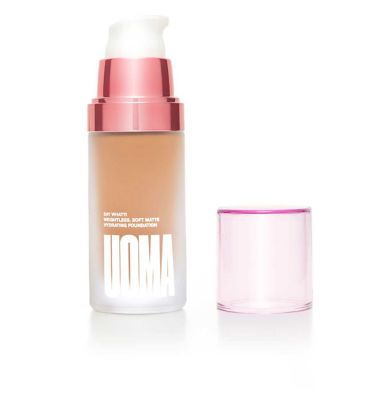 UOMA Beauty Say What?! Weightless Soft Matte Hydrating Foundation 30ml GOODS Boots Honey Honey T1C  