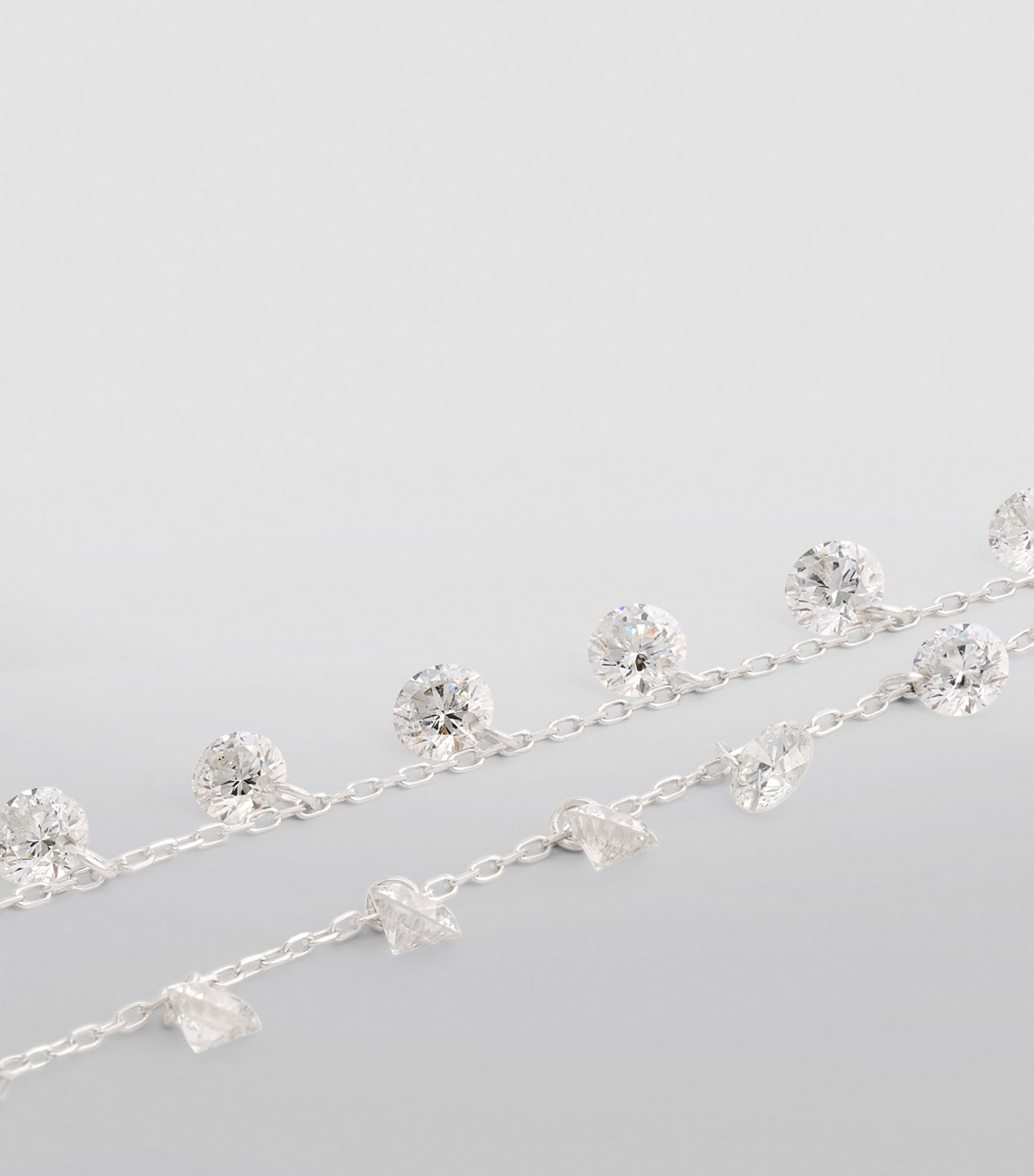 Persée white gold diamond necklace with 31 stones - British product