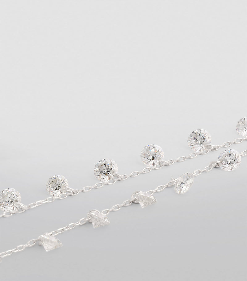 Persée white gold diamond necklace with 31 stones - British product