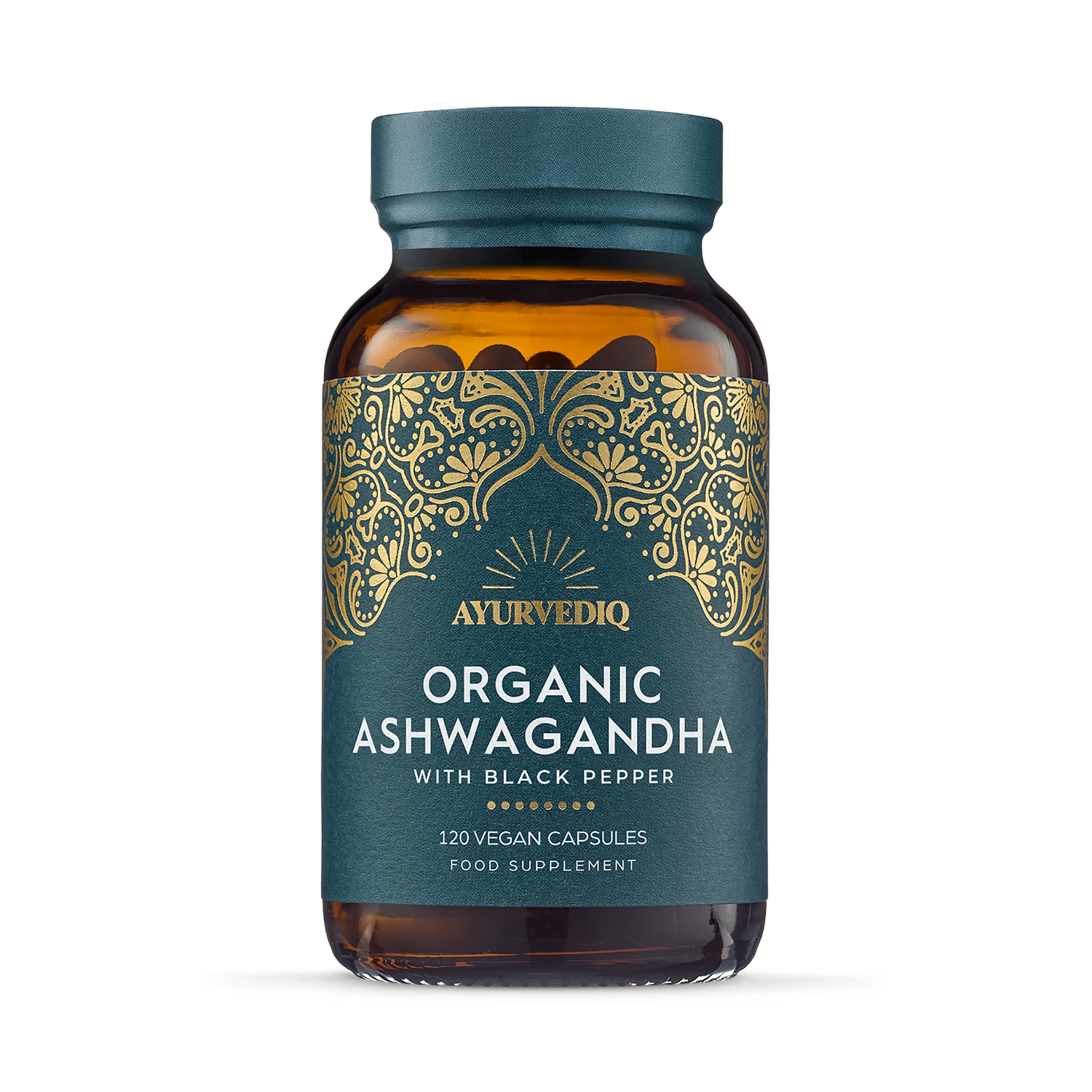 Ayurvediq organic ashwagandha root capsules 120 count, UK version