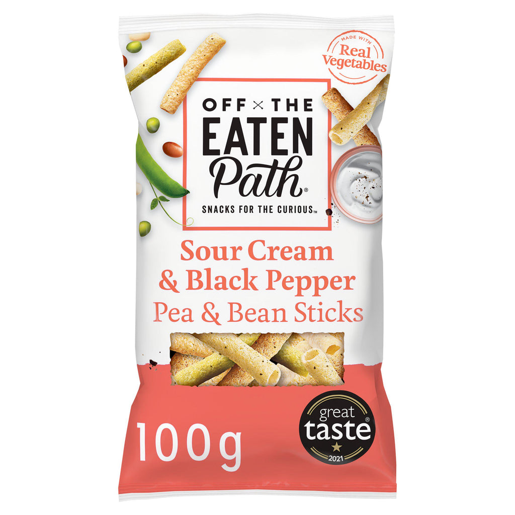 Off the Eaten Path Sour Cream & Pepper Bean Sticks 100g