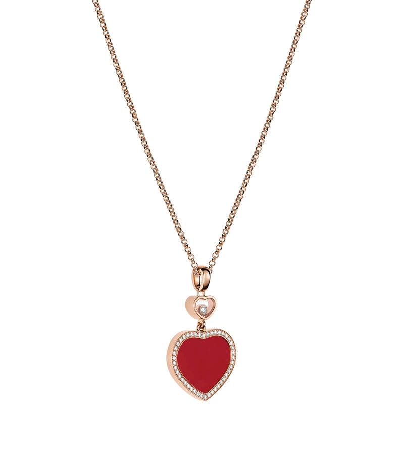 Chopard Happy Hearts rose gold diamond pendant, imported from the UK