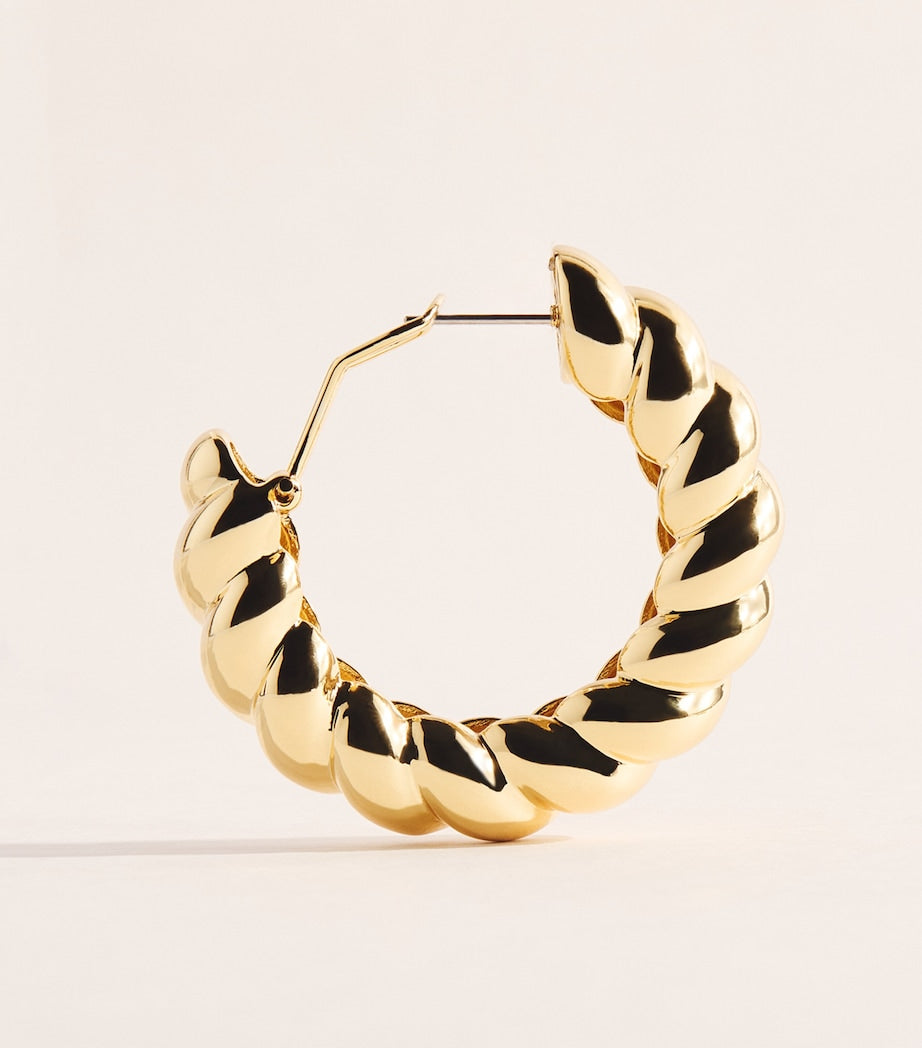 Eddie Borgo gold-plated Torsade hoop earrings (British brand)