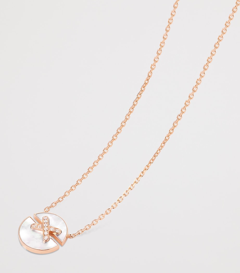 Chaumet pendant necklace rose gold diamond mother-of-pearl, imported from the UK
