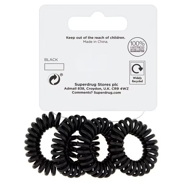 Superdrug Spiral Elastics Hair Ties (British brand)