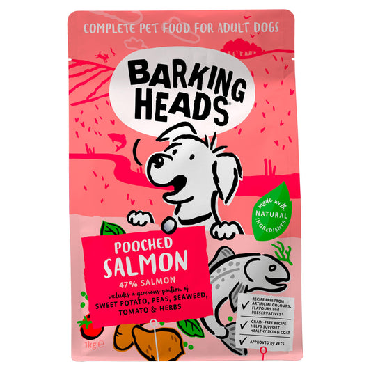 Barking Heads Fusspot Natural Adult Dog Food with Salmon 1kg Dry dog food Sainsburys   